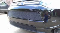 Защита радиатора Mitsubishi Outlander III 2012- (2 шт) black
