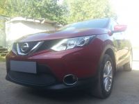 Защита радиатора Nissan Qashqai 2011-2014 (2 шт) black PREMIUM (Фото 1)