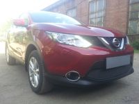 Защита радиатора Nissan Qashqai 2011-2014 (2 шт) black PREMIUM (Фото 3)