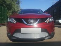 Защита радиатора Nissan Qashqai 2011-2014 (2 шт) chrome PREMIUM (Фото 1)