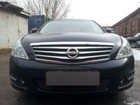 Защита радиатора Nissan Teana II 2008-2013 black PREMIUM (Фото 1)