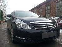 Защита радиатора Nissan Teana II 2008-2013 black PREMIUM (Фото 2)