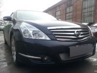 Защита радиатора Nissan Teana II 2008-2013 chrome PREMIUM (Фото 2)