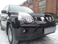 Защита радиатора Nissan X-Trail 2011- (2 шт) black (Фото 3)