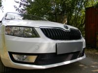 Защита радиатора Skoda Octavia А7 2013- Ambition-Elegance 2013- black PREMIUM (Фото 1)