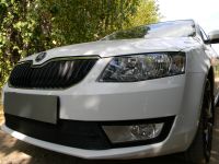 Защита радиатора Skoda Octavia А7 2013- Ambition-Elegance 2013- black PREMIUM (Фото 2)