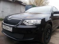 Защита радиатора Skoda Octavia А7 2013- Ambition-Elegance 2013- black PREMIUM (Фото 5)