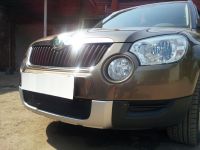 Защита радиатора Skoda Yeti 2009-2013 black PREMIUM (Фото 4)