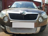 Защита радиатора Skoda Yeti 2009-2013 chrome PREMIUM (Фото 3)