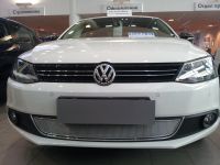 Защита радиатора Volkswagen Jetta VI 2010- chrome PREMIUM (Фото 1)