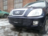 Защита радиатора Chery Tiggo (Tagaz Tingo) 2006-2012 black (Фото 2)