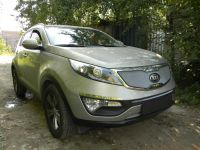 Защита радиатора KIA Sportage 2010- chrome середина (Фото 1)