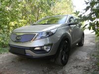 Защита радиатора KIA Sportage 2010- chrome середина (Фото 2)