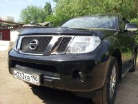 Защита радиатора Nissan Pathfinder (NAVARA) 2011-2012 black верх (Фото 1)