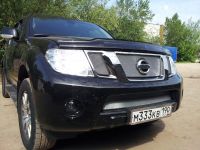 Защита радиатора Nissan Pathfinder (NAVARA) 2011- chrome низ (Фото 1)
