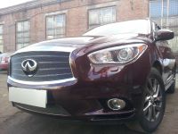 Защита радиатора Infiniti JX35 2012- black верх PREMIUM (Фото 1)