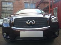 Защита радиатора Infiniti JX35 2012- black низ PREMIUM (Фото 1)