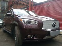 Защита радиатора Infiniti JX35 2012- chrome верх PREMIUM (Фото 1)