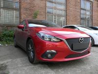 Защита радиатора Mazda 3 2014- black верх PREMIUM (Фото 1)