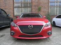 Защита радиатора Mazda 3 2014- black верх PREMIUM (Фото 2)