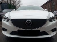 Защита радиатора Mazda 6 2013- black верх PREMIUM (Фото 1)