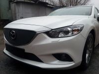 Защита радиатора Mazda 6 2013- black верх PREMIUM (Фото 2)
