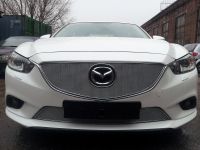 Защита радиатора Mazda 6 2013- chrome верх PREMIUM (Фото 1)