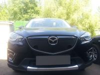 Защита радиатора Mazda CX5 2012- black верх PREMIUM (Фото 1)