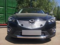 Защита радиатора Mazda CX5 2012- chrome верх PREMIUM (Фото 1)