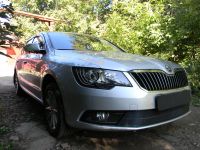 Защита радиатора Skoda Superb 2014- black PREMIUM