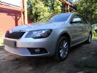 Защита радиатора Skoda Superb 2014- chrome PREMIUM (Фото 1)